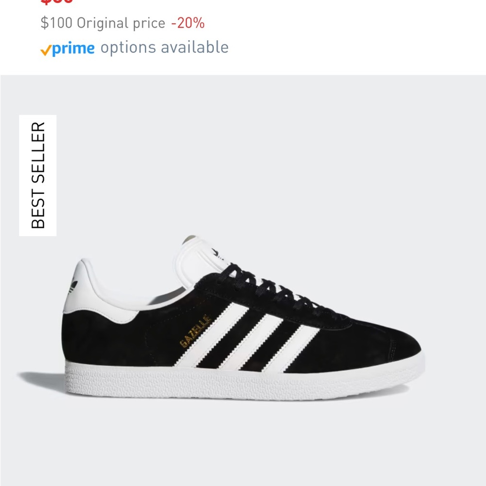 Adidas Gazelle Black and White Shoes